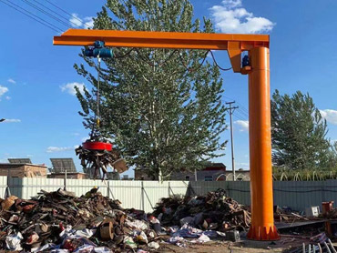 야외 전기 360도 회전 jib 크레인